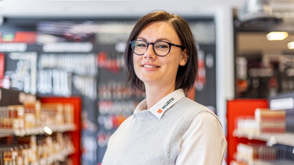 Porttræt af sælger ved Würth